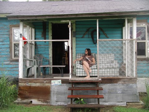 Me doing my best sharecropper imitation at The Shack Up Inn-Clarksdale, Mississippi.  Yes, we stayed overnight in this shack.